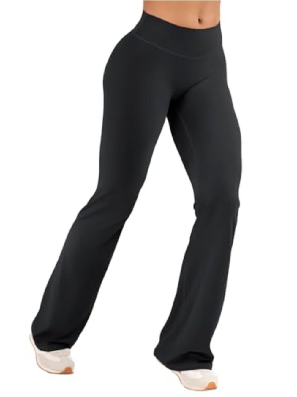 Low Rise Flare Leggings with No Front Seam Buttery Soft Nylon Spandex Yoga Pants